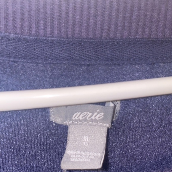 Aerie velour lined sweatshirt in navy blue. - Picture 2 of 4